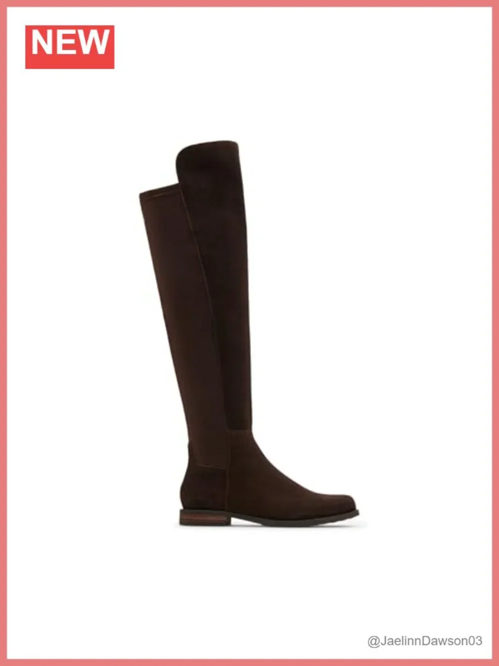 Over the Knee Waterproof Suede Boots 50/50 Stretch Square Toe